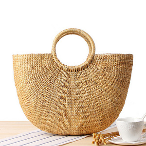 Wholesale Good Price Hand Woven Handmade Ladies Women Straw Sea Grass Handbag Tote Hand Bag