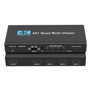 4K HDMI Multiviewer 4x1 Quad Screen Real Time Multi Viewer 4 in 1 Seamless HDMI Switcher with Remote