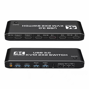 2x2 HDMI kvm switch 4K 60Hz Dual Monitor KVM HDMI Extended Display USB KVM Switcher 2 in 2 out for 2 Computers Share 2 Monitors