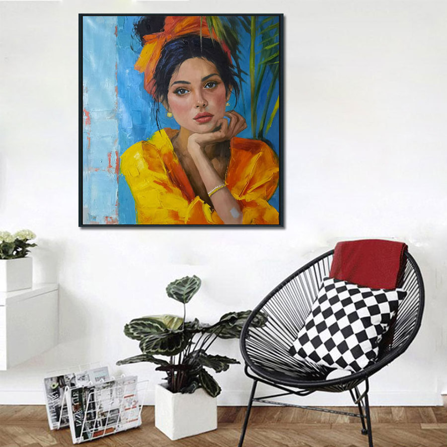 Original Art Custom Modern Best Woman Figure & Portrait Wall Art Hand-Painted Canvas Oil Painting for Home Decor