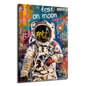 Original Art Street Graffiti Astronaut Kids' Pop Art Poster Prints Canvas Abstract Wall Decor for Home Room