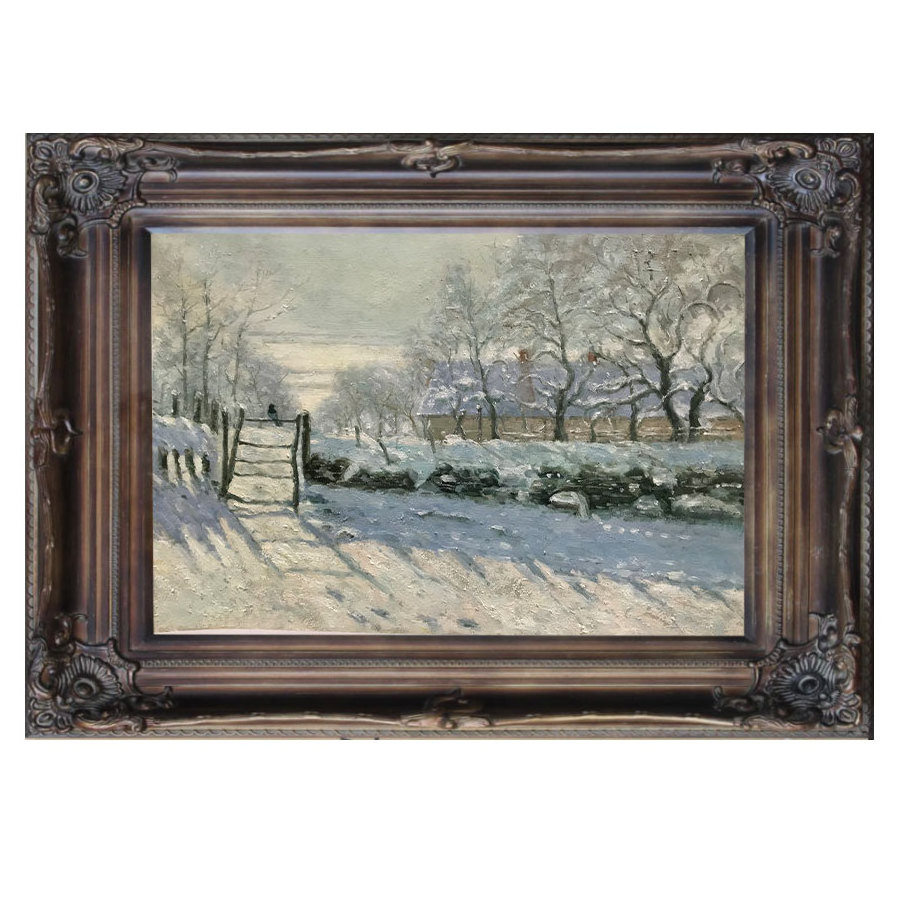 Artists Reproduction 100% Hand Painted Claude Monet Impression  Canvas Paintings Winter Painting Home Wall Art Decor