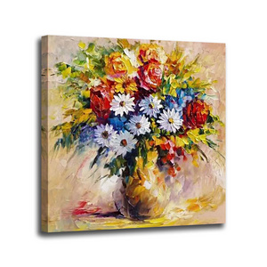 Original Art 100% Hand-Painted Beautiful Flower Wall Art Decor 3d Daisy Artwork Canvas Oil Painting