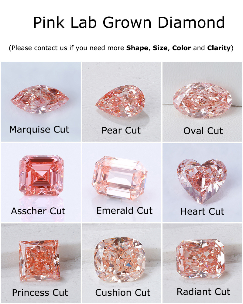 Starsgem IGI Certificate Pink Color wholesale lab created Diamond Loose HPHT CVD lab grown diamond