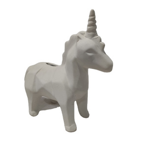 Custom Ceramic cute animals Unicorn toys DIY painting coin money box piggy banks for kids to paint