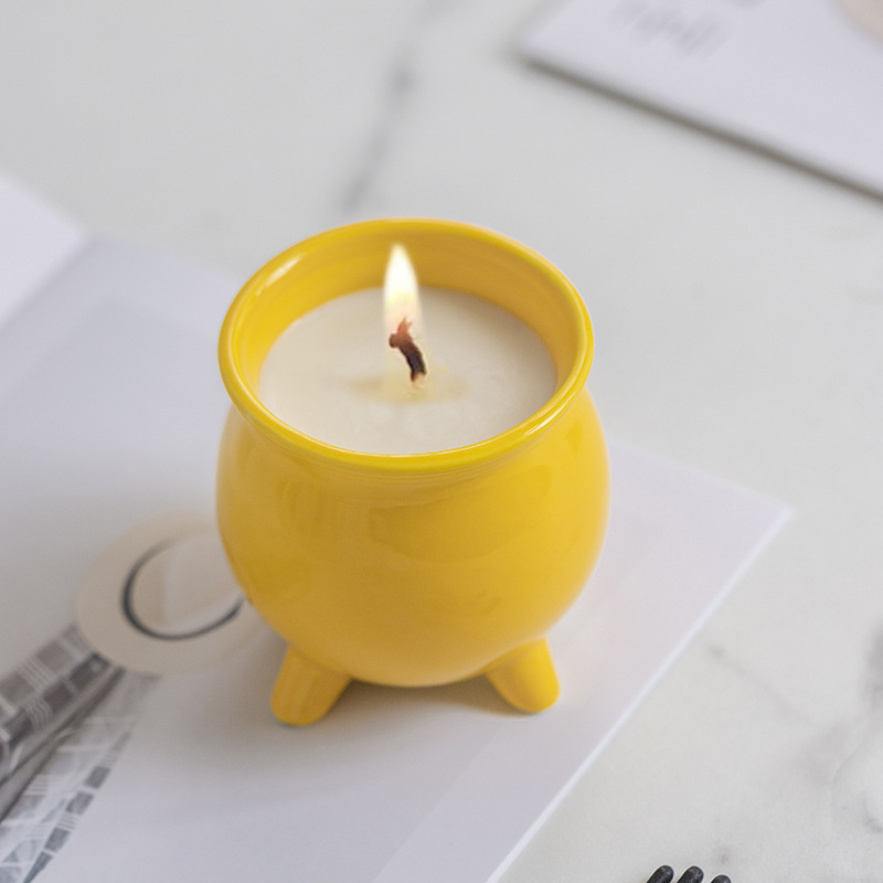 Creative Witch Ceramic Candle Cup Halloween Soybean Wax Aromatherapy Cup candle jars