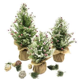 Handmade mini arbol de navidad Christmas Craft Ornaments Decorations Mini Pine Needle artificial Christmas Tree For Home