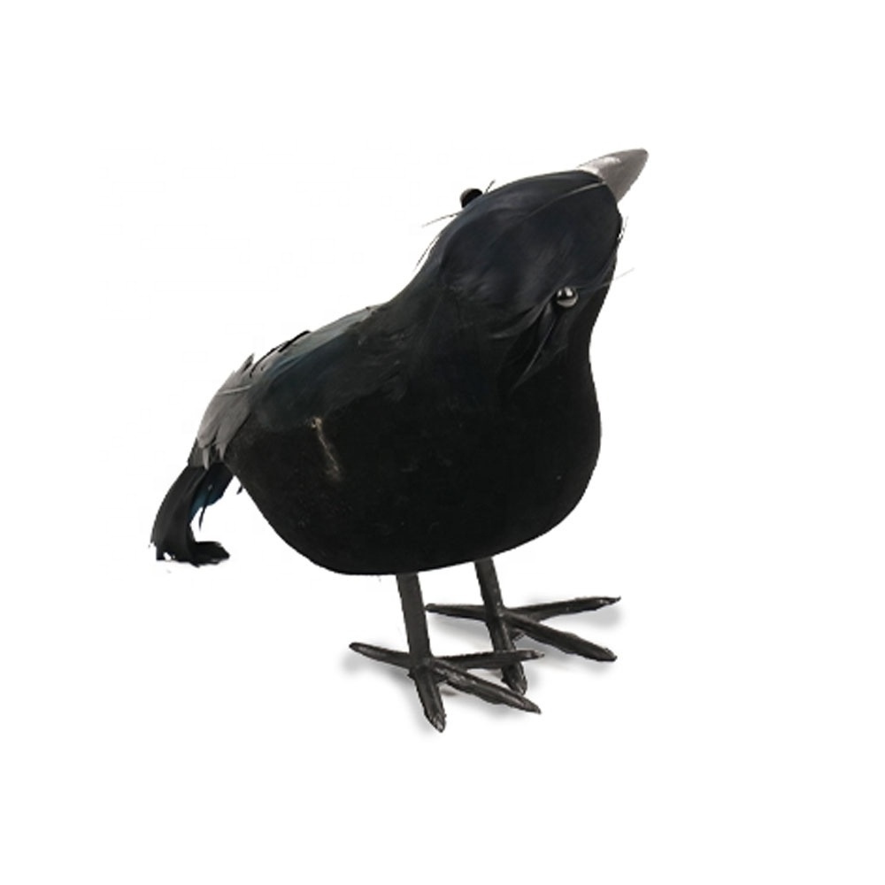 Wholesale Black Crow Decoration Halloween Simulation Feather Crow Halloween Decoration Crow