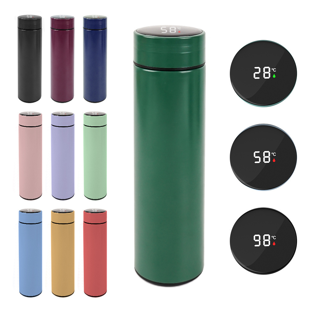 Intelligent Smart 500ML Travel Outdoors 304 Stainless Steel Vacuum Insulated Flask water Bottle With LED Display Screen