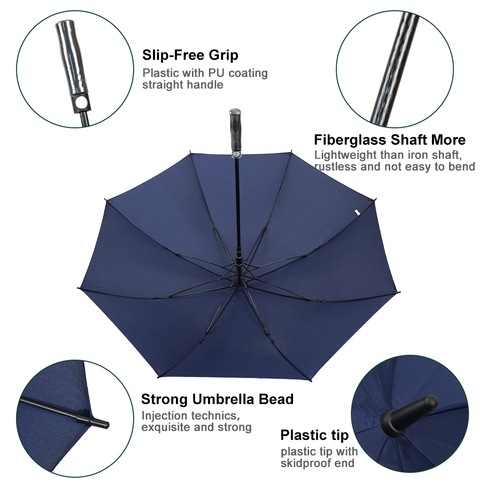 Custom Logo Large Golf Umbrella Automatic Wholesale Windproof Protection Umbrella Double Layer Branded Golf Umbrellas