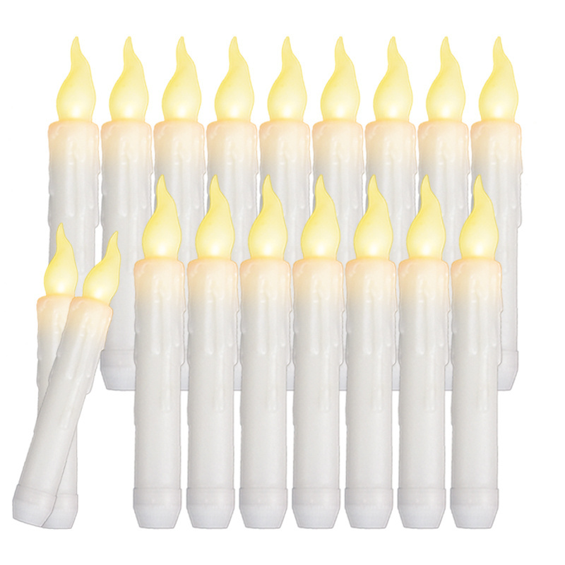 Flameless Battery Powered Flickering Pillar Led Candle Light In Clear Glass With Moving Flame Electronic Candles