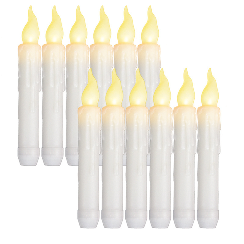 Flameless Battery Powered Flickering Pillar Led Candle Light In Clear Glass With Moving Flame Electronic Candles