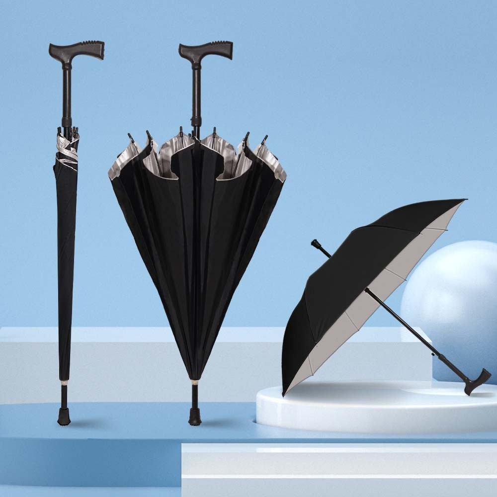 Fiberglass Waterproof Automatic Opening Promotional Outdoor Custom Cane Straight Golf Umbrella with Logo