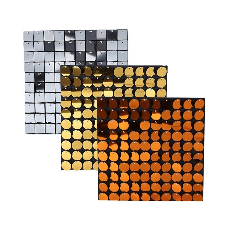 Indoor Outdoor Grid Panel Interlocking 3d Panel Backdrop Sequin Shimmer Wall For Wedding Birthday Party Decoration