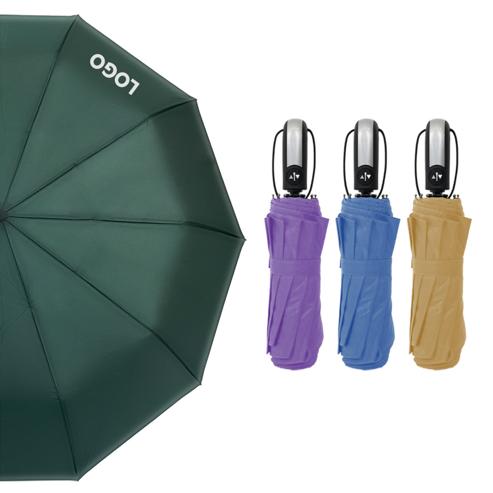 Wholesale Promotional Three-fold Umbrella Rustless Open Full Automatic OEM Rainy Opening Foldable Umbrellas