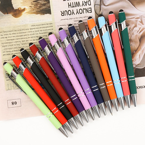 Professional Portable Ball-point Pens Multi Color Laser Logo Promotional Soft Touch Ball Pen