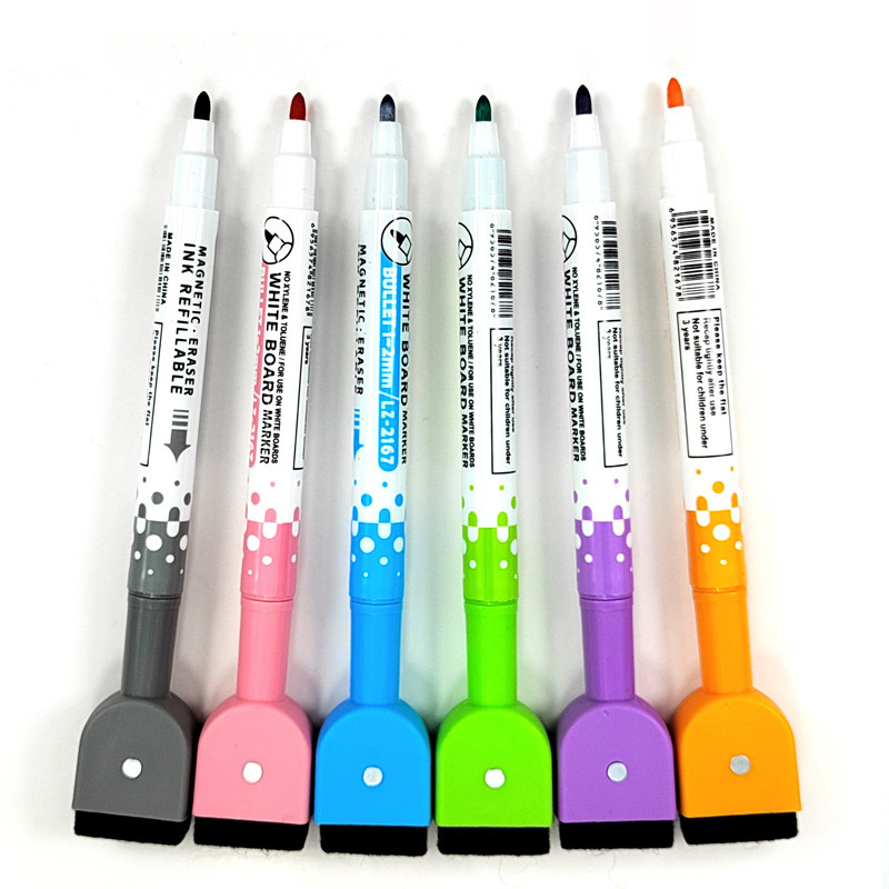 Hot selling 12 colors round tip and chisel tip dry erase whiteboard marker pen set