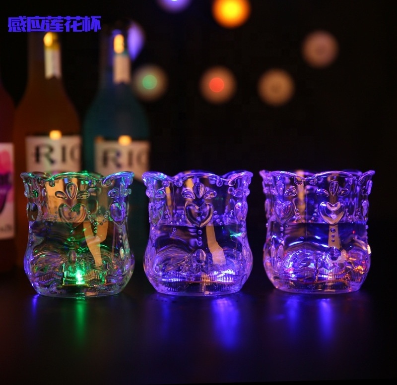 Color Change Flash Light Led Hot Selling  Beer Plastic Cup Party Bar Beer Drinking Led Lighting Cup