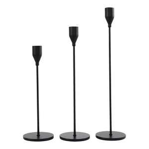 3Pcs Matte Black Candle Holders Set of 6 Candlestick Holders for 3/4" Taper Candles Led Modern Metal Candle Stands Decorative