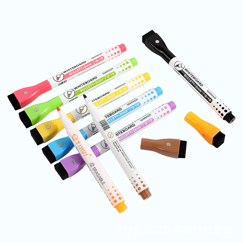 Hot selling 12 colors round tip and chisel tip dry erase whiteboard marker pen set