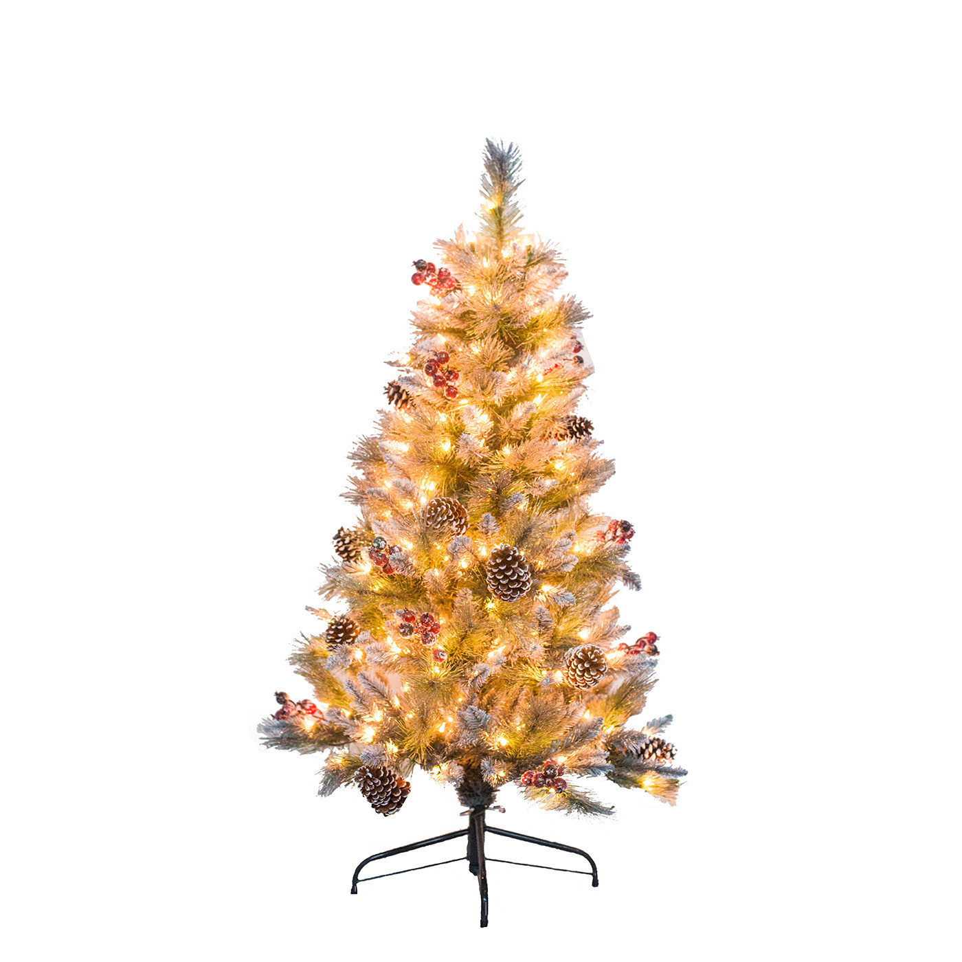 Pre-lit 7ft Artificial Christmas Tree With Warm White Led Light