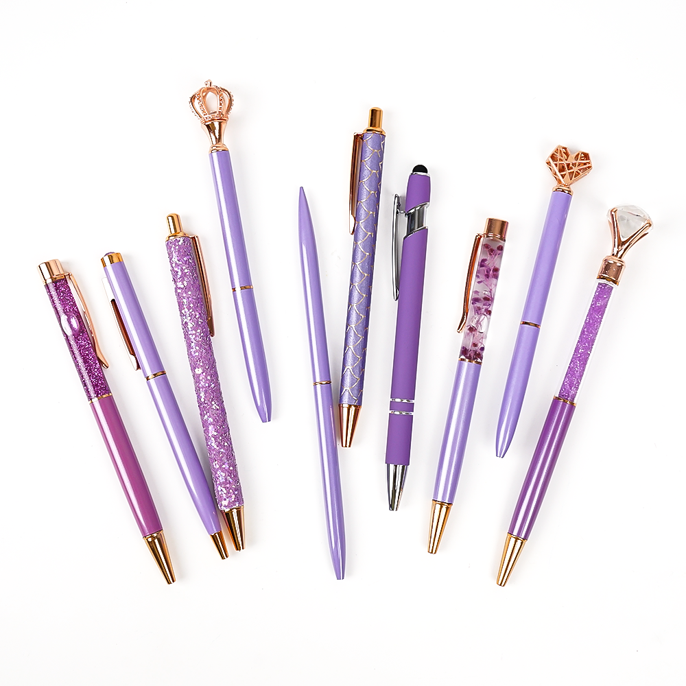 Metal Golden Stylus Pen Rubber Coated Soft Touch Diamond Ball Pen Set for Giveaway Promotional Gift