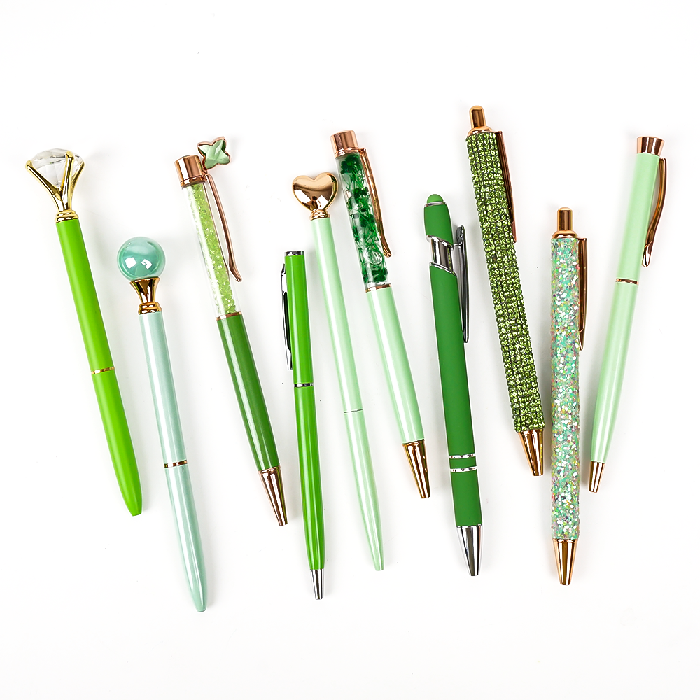 Metal Golden Stylus Pen Rubber Coated Soft Touch Diamond Ball Pen Set for Giveaway Promotional Gift