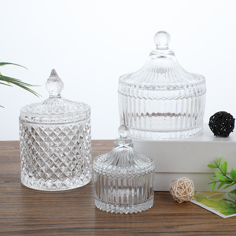 High Quality Nordic Glass Scented Tin Heart Shape Matte Candle Jars Jar For Dining Table