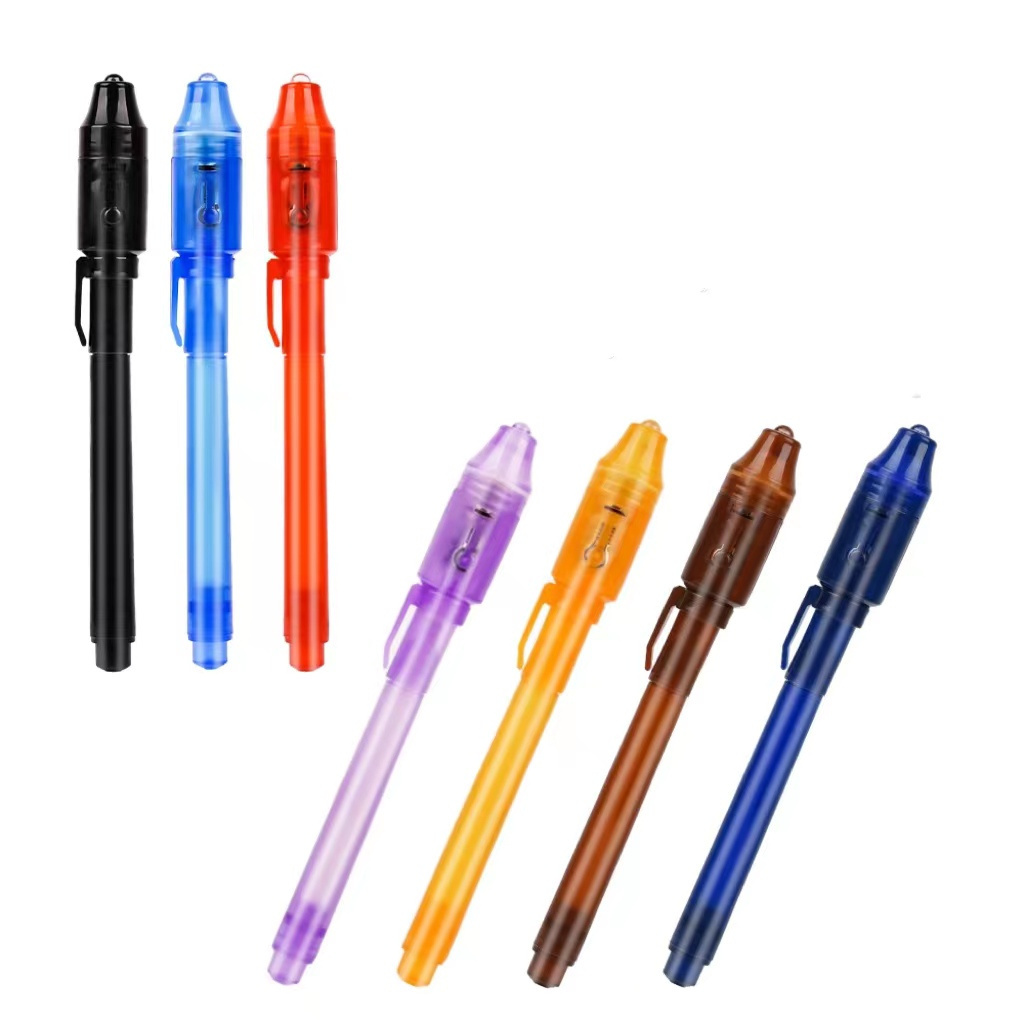 Fancy Promotional Gift Pen  Plastic Led UV Light With Invisible Ink Marker Ballpoint Pens