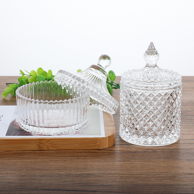 High Quality Nordic Glass Scented Tin Heart Shape Matte Candle Jars Jar For Dining Table