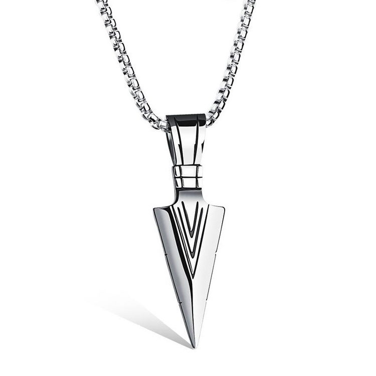 Fashion Jewelry Men Stainless Steel Arrowhead Necklace