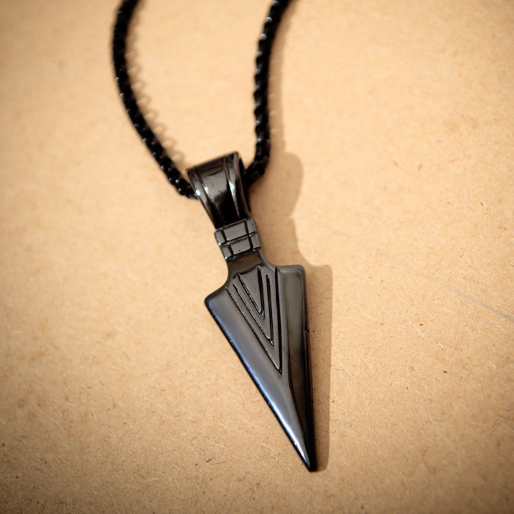 Fashion Jewelry Men Stainless Steel Arrowhead Necklace