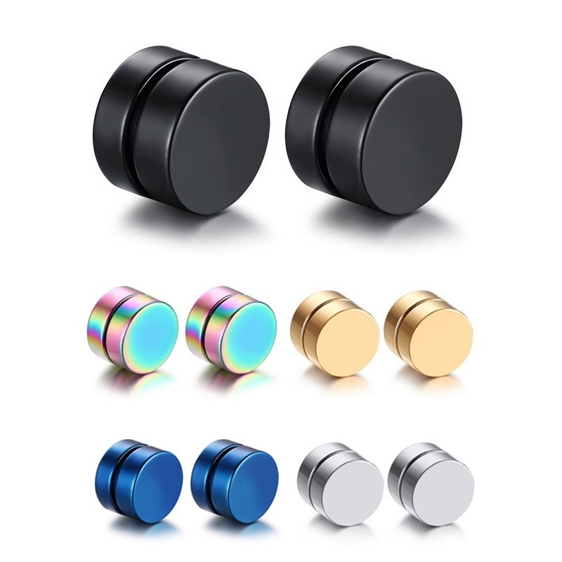 brincos masculinos Stainless Steel Non Piercing Men Magnetic Earrings