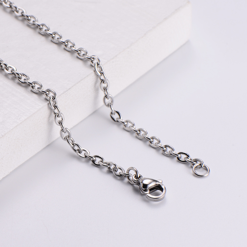 Waterproof Women Thin 18k Gold Plated Stainless Steel Link Rolo Cable Chain Necklace For Jewelry Making