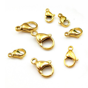 Wholesale Jewelry Making Findings 18k Gold 304 Stainless Steel Lobster Claw Clasp For Jewellery