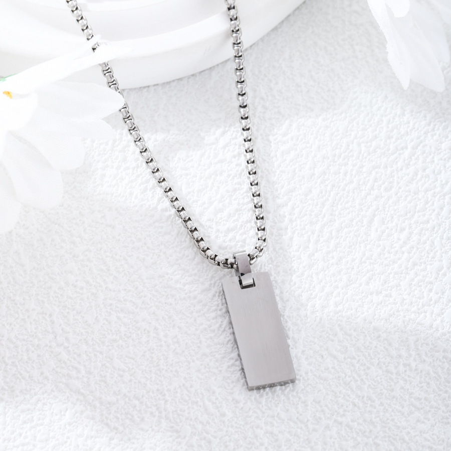 custom stainless steel blanks engraved square pendant to engrave necklace for engraving