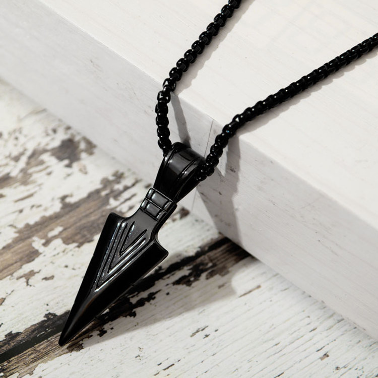 Fashion Jewelry Men Stainless Steel Arrowhead Necklace