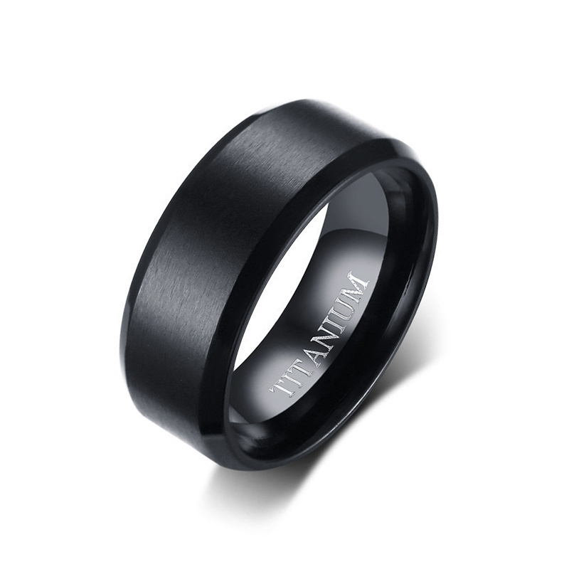 Anillo de titanio boda eternity piercing black blank ring titanium wedding ring for men