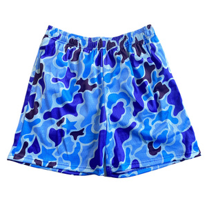 High quality above the knee 5 inch inseam 6 inseam mens basketball polyester sublimation double layer custom camo mesh shorts