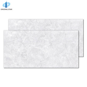 Foshan light grey color marble texture glossy bathroom tiles walls and floors size 300x600 OSH36040