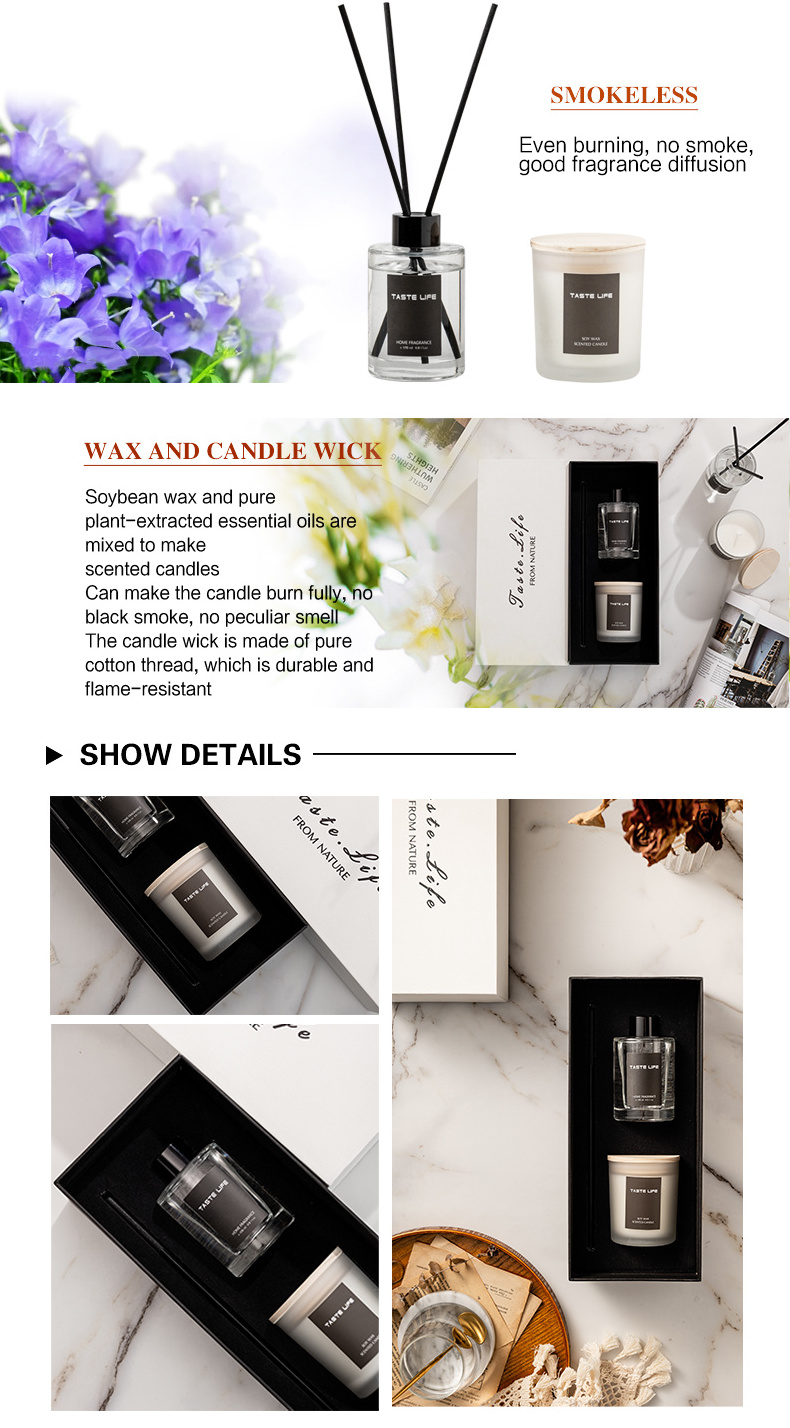 New arrival French vanilla luxury scenting oil fragrance making tealight large reed diffuser scented candles gift box set