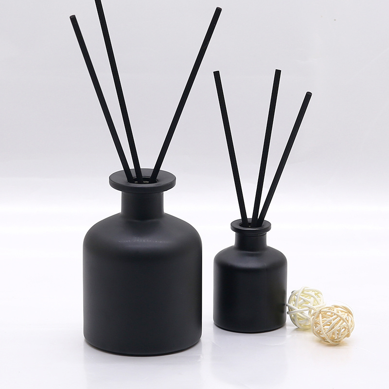 christmas gift box reed diffuser sets matt glass jar  50 ml black reed diffuser with sticks