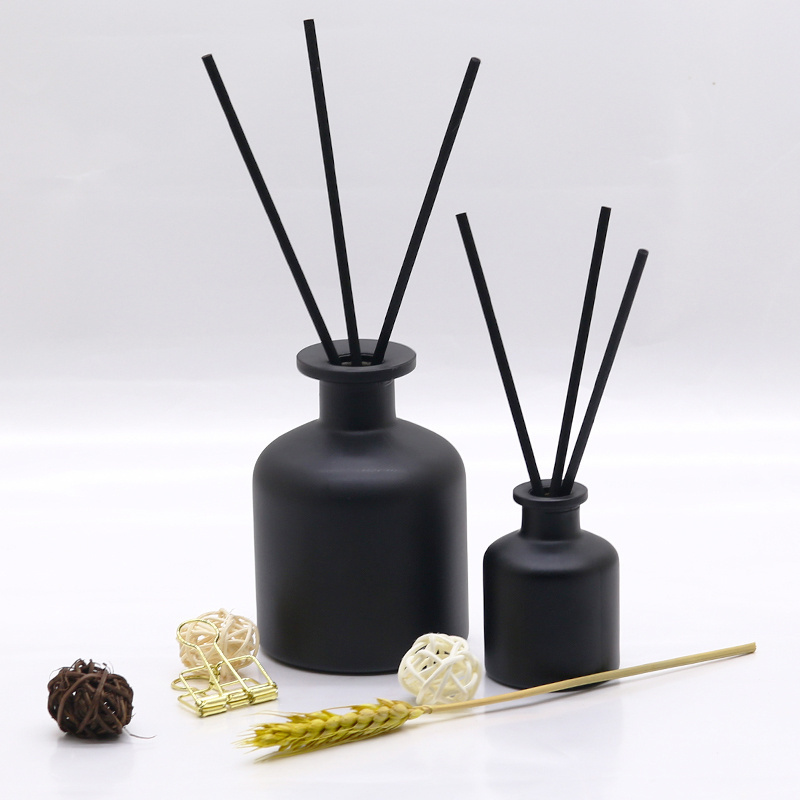 christmas gift box reed diffuser sets matt glass jar  50 ml black reed diffuser with sticks