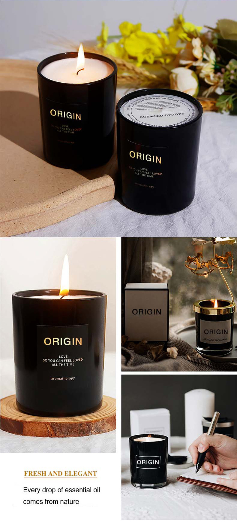 bulk wholesale luxury aroma fragrance glass jar customized soy wax scented candles with private label