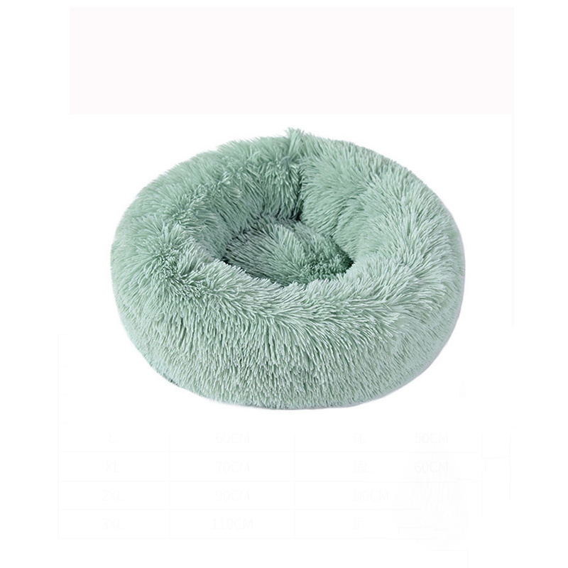 Anti Anxiety Round Fluffy Plush Faux Fur Warm Washable Cat Bed & Dog Bed, Washable Calming Pet Bed