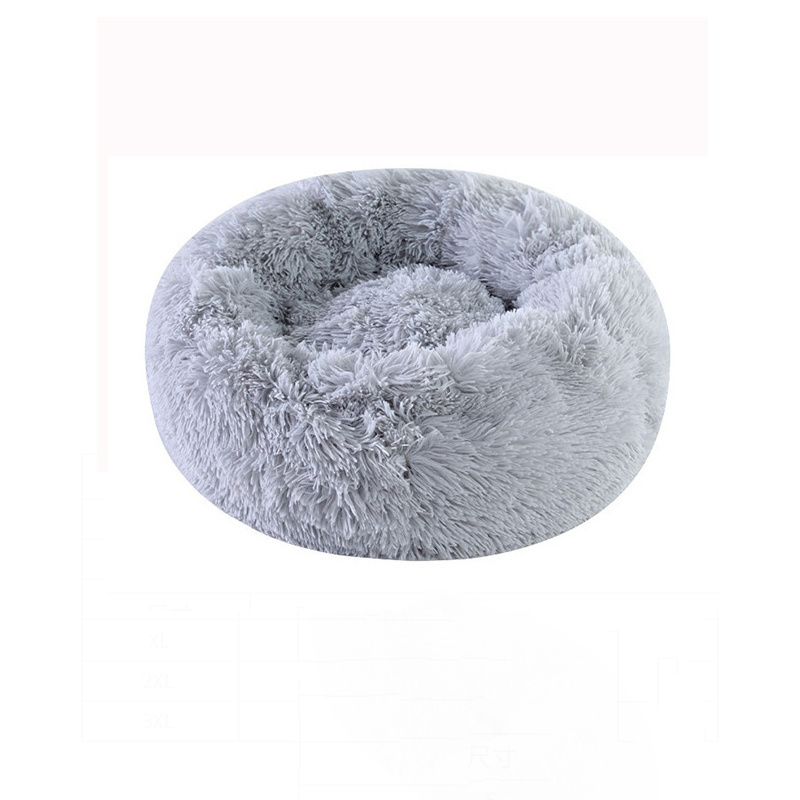 Anti Anxiety Round Fluffy Plush Faux Fur Warm Washable Cat Bed & Dog Bed, Washable Calming Pet Bed