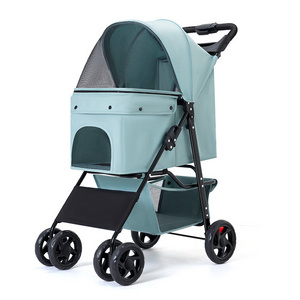 3-in-1 Pet Stroller for Dogs,Cat Stroller with Detachable Carrier & Pad Foldable Aluminum Alloy Frame Dual No-Zip Entry