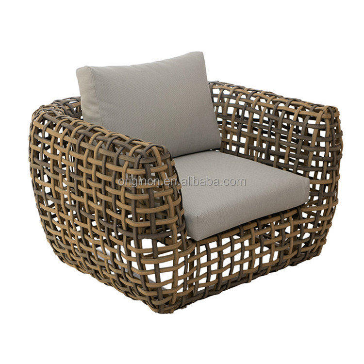 Luxury Stylish Outdoor Furniture Deep Seat Half Round Rattan Sofa Chairs Set