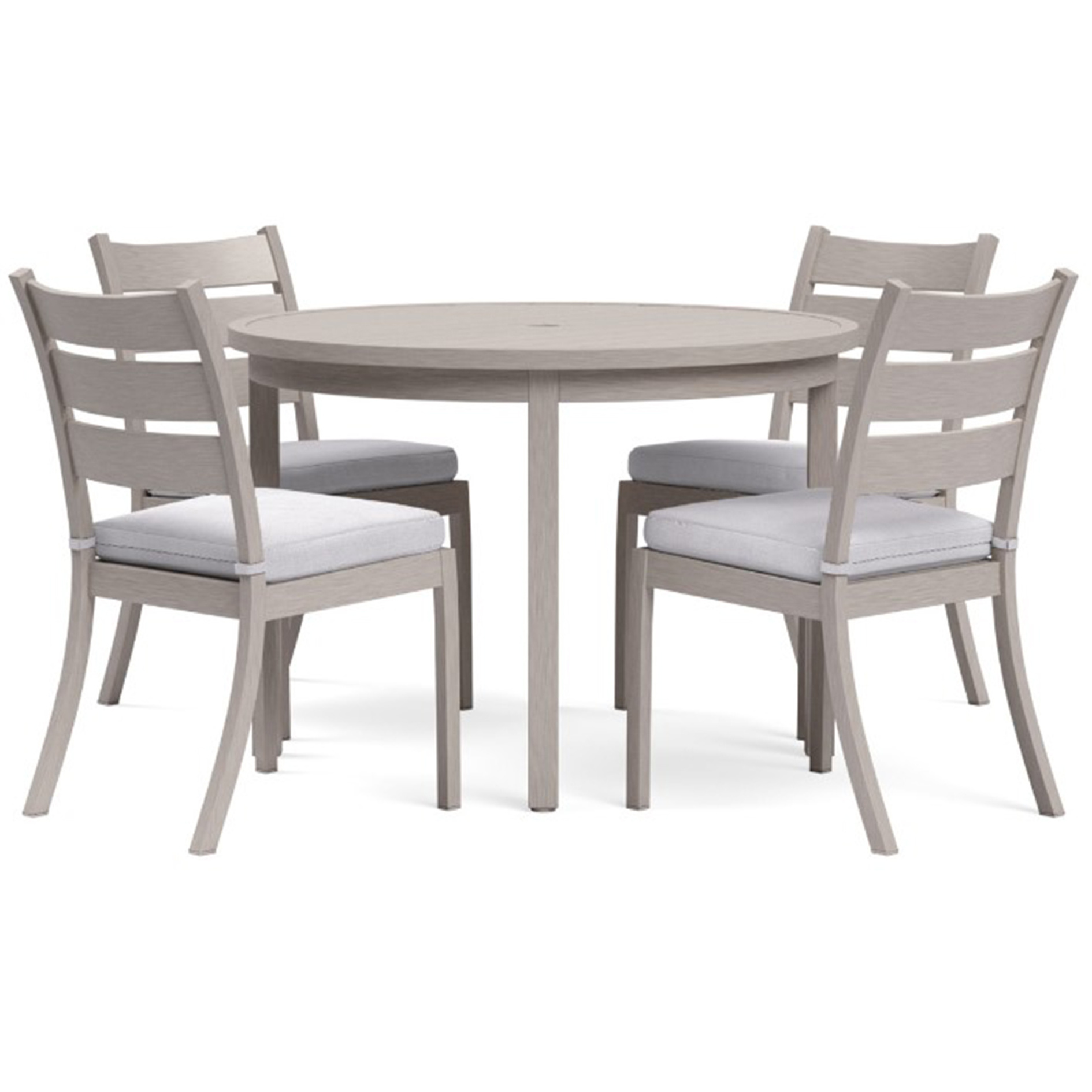 High end aluminum patio garden backyard furniture set round dining table set 4 chairs