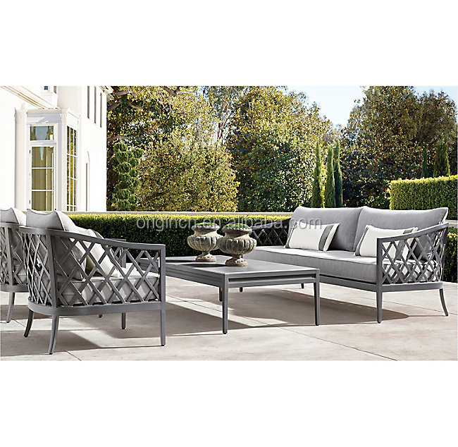 Outdoor patio 4 pieces sofa special design handcrafted rustproof aluminium metal furniture sets